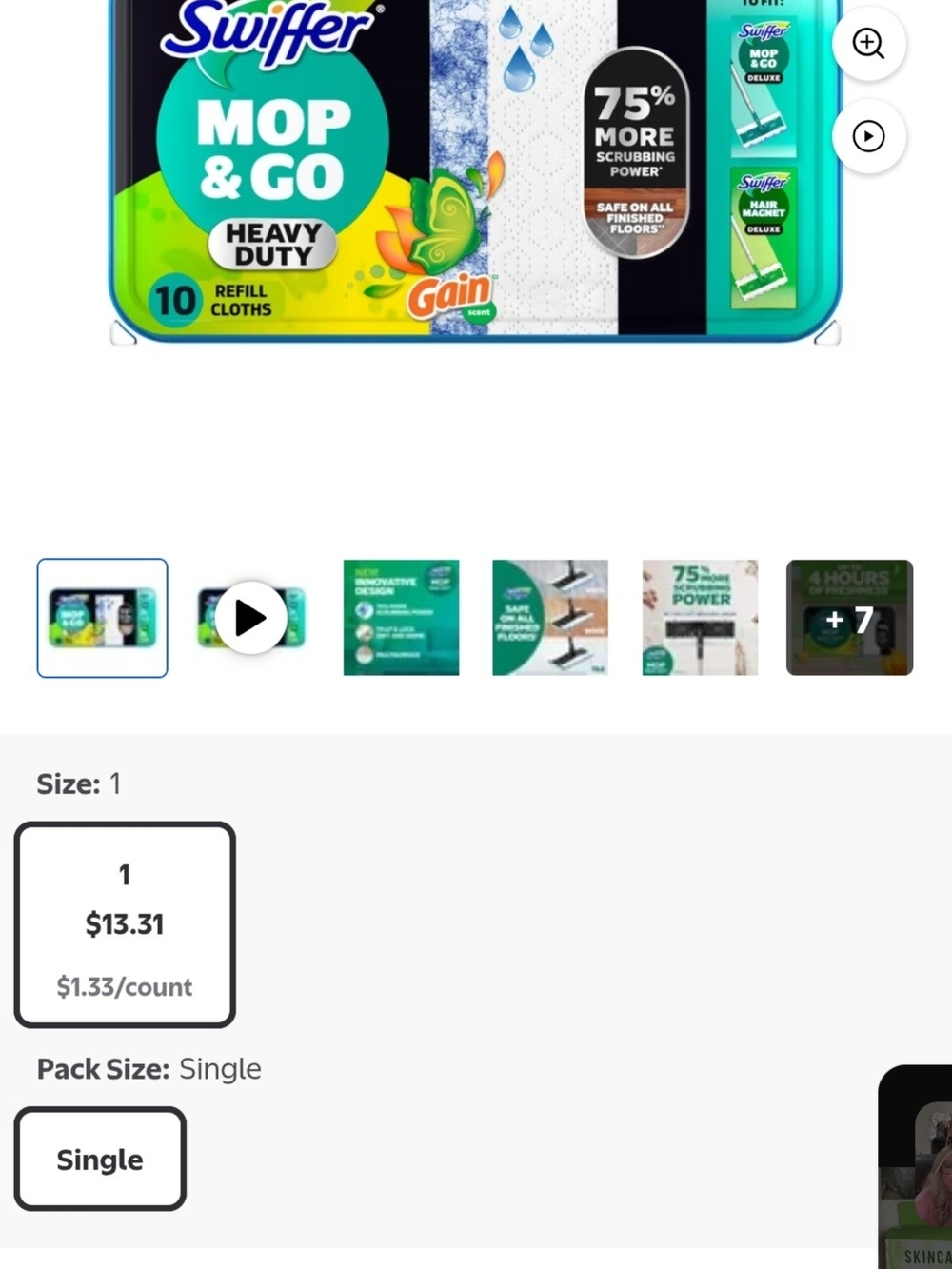 Swiffer Mop & Go Refill Cloths - Green, White, Black - Picture 2 of 2